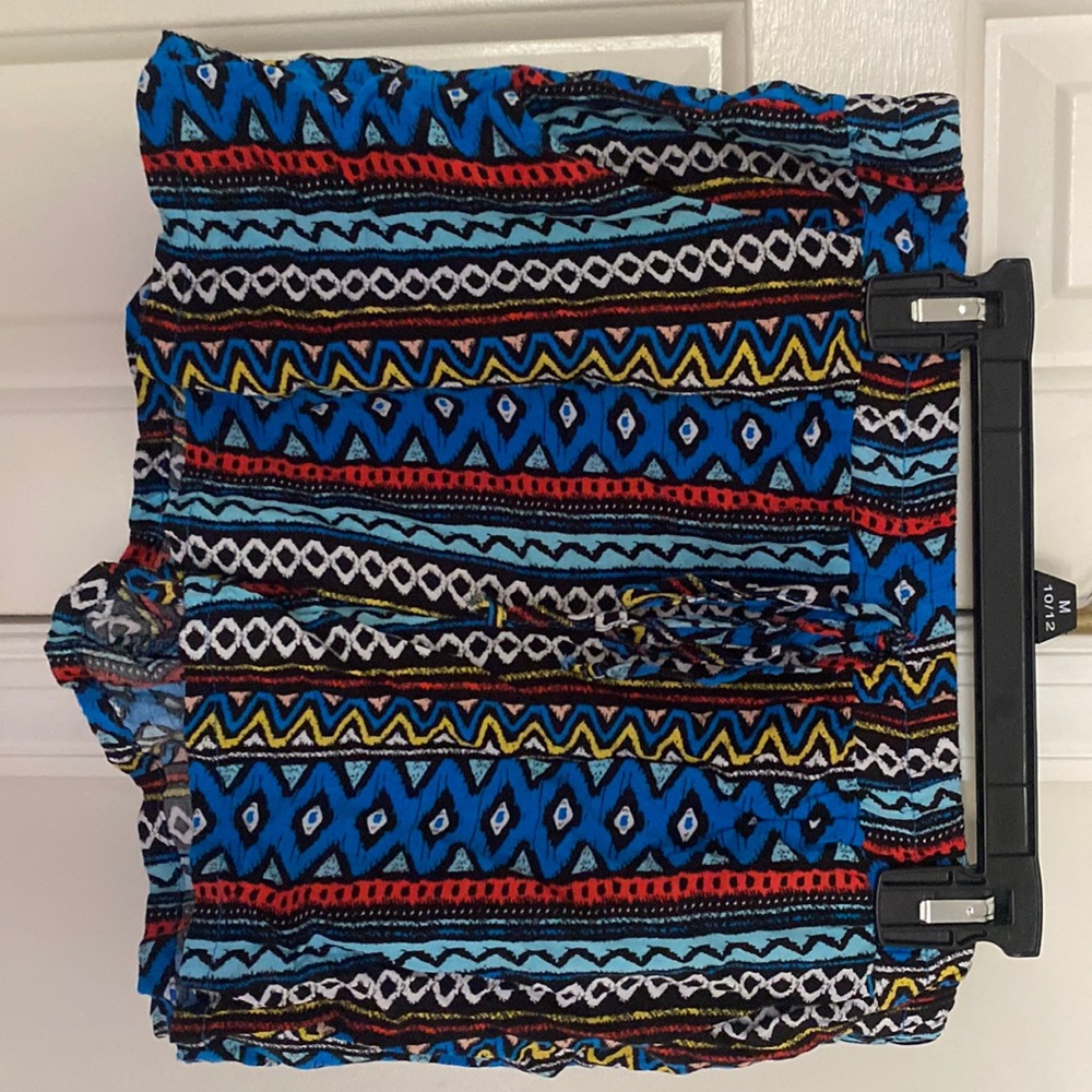 Fun colorful elastic waist silky cotton shorts